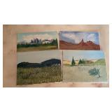 ASSORTED J. MILLER SMALL CANVAS PAINTINGS