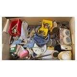 LAMP PARTS, CASTER CUPS, SCYTHE, & MISC.