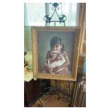 OIL PAINTING W/ EASEL