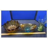 GLASS BOWLS & VASE