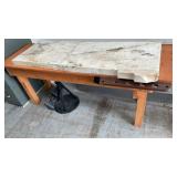 MARBLE TOP LEATHER WORKING BENCH