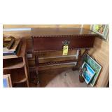 MAHOGANY FLIP TOP DESK MEASURES 36'W X 19'D X 38'T