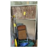 PLATFORM, FOLDING CHAIR & TARPS