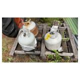 (3) PROPANE BOTTLES AND PALLETS