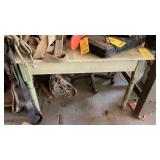 WOOD TABLE & CHAIR 28'W X 42'L X 27'T