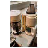 (2) COFFEE POTS, SILVER PLATE FLATWARE, & MISC.