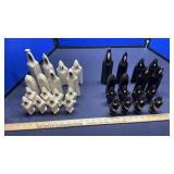 BLACK & WHITE PORCELAIN FIGURINES