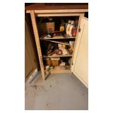 WOOD CABINET W/ SHOE POLISH