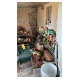 CONTENTS OF ROOM GARDEN POTS, GARDEN CHEMICALS, &