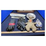 GLOVES, MAPS, CLOCK & WALL HANGING