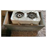 GAS STOVE, CRATE, DOCTORS BAG & MORE