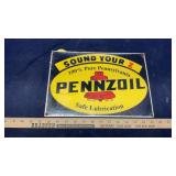 PENNZOIL METAL SIGN MEASURES 13" X 9"