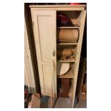 WOOD CABINET W/ CONTENTS