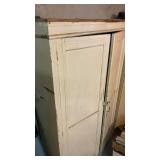 WOOD CABINET W/ PAINT SUPPLYS