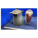 ENAMEL POT & VASE