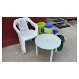PLASTIC OUTDOOR FURNITURE & BUCKETS