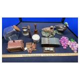 CERAMIC DUCKS, THERMOMETER, BELL & MORE