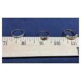 14K GP RING, WHITE ROS 14K RING & OTHER