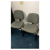 (2) PADDED CHAIRS & STAND