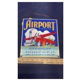 AIRPORT WHISKEY METAL SIGN MEASURES 9.5" X 8.5"