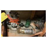 ROUTER, SOLDER GUN, CORDS & MISC TOOLS