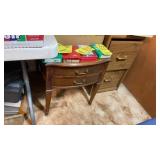 FILE CABINET & WOOD SIDE TABLE