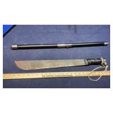 NESCO MACHETE & HIDDEN BLADES BATON SET