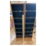 (2) WOOD SHELVES & SLAB CLOCK