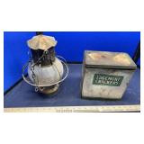EDGEMONT CRACKERS TIN & OIL LAMP