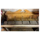 COAT HOOK & WOOD SHELVES