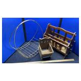 MAGAZINE RACK, WOOD RACK & OTHER