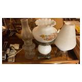 (2) ELECTRIC LAMPS & OIL LAMP