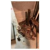 HAND BRACES, SHOE COBBLER ANVIL & METAL BOX