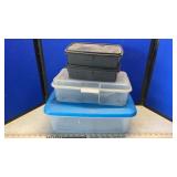 (4) STORAGE BINS & ELECTRIC STAPLER