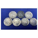 7 INDIAN HEAD OR BUFFALO NICKELS