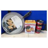 WAFFLE MAKER, BUCKEES CUP, BINS & TUPPERWARE