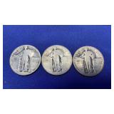 2 BARBER QUARTERS & 4 STANDING LIBERTY QUARTERS