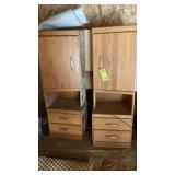 (3) PIECE HEADBOARD WITH CABINETS AND DRAWERS