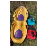 (2) ZIPFY SLEDS AND 2 PERSON TOBOGGAN