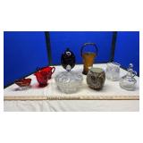 PAISLEY CHINTZ PITCHER, ROYAL RUBY CANDY DISH A