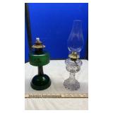 WATERBURY & CLEAR GLASS OIL LAMPS