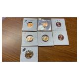 (7) BOARDED LINCOLN PENNIES