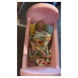 DOLL W/ PLASTIC CRIB