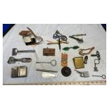 CLOCK KEYS, RAZORS, RAZOR BLADE HOLDER & MISC