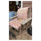 WOOD YARD CHAIR W/ CUSHION