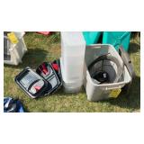 TOTE AND (3) PET FOOD STORAGE BINS