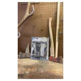 GATE HINGES AND LATCH, BIRD SEED, AX HEADS AND