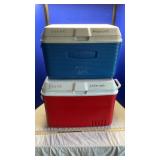(2) RUBBERMAID COOLERS