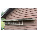 Top rail, gutters, extension ladder and