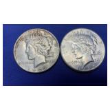 2 PEACE DOLLARS